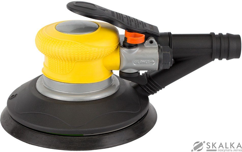 На фото Шлифмашинка орбитальная пневматическая Sigma алюминиевый корпус с пылесборником 125 мм (6731441)