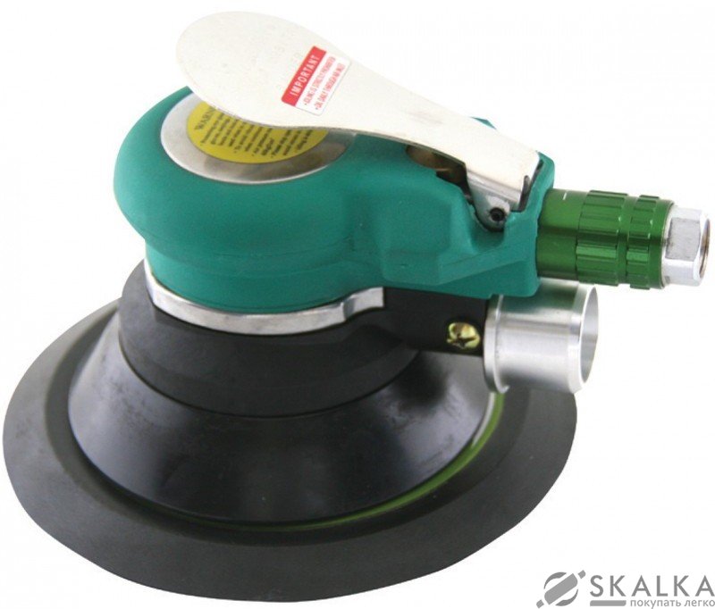 На фото Пневмошлифмашинка орбитальная Jonnesway 6" с самоотводом пыли 9000 об/мин 380 л/мин (JAS-6698-6HE)