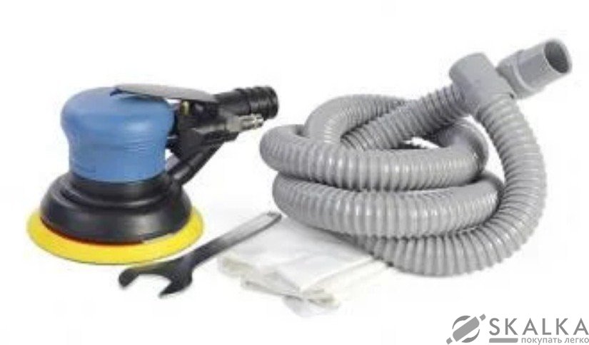 На фото Пневмошлифмашинка эксцентриковая Miol 125 мм 6.3 бар 167 л/мин с пылесборником (81-644)