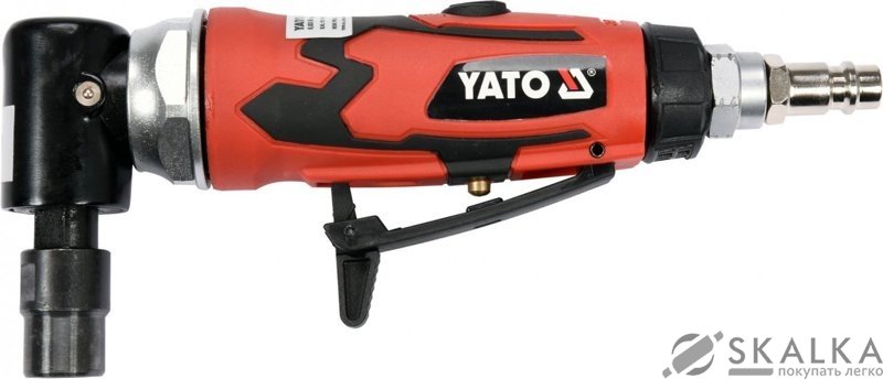 На фото Пневмошлифмашина угловая Yato с шпинделем 6 мм 1/4" 6.3 Bar 113 л/мин (YT-09676)