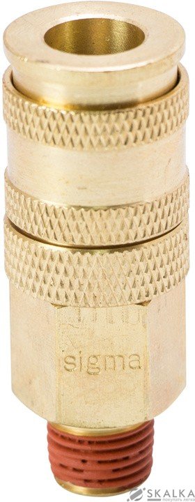На фото Соединение быстросъемное усиленное Sigma с фиксатором MT 1/4" (латунь) (7021611)