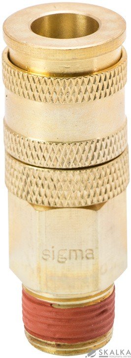 На фото Соединение быстросъемное усиленное Sigma с фиксатором MT 3/8" (латунь) (7021621)