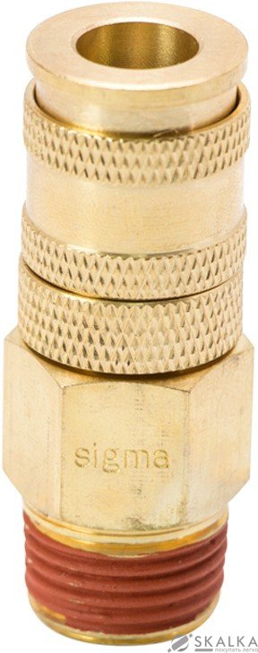 На фото Соединение быстросъемное усиленное Sigma с фиксатором MT 1/2" (латунь) (7021631)