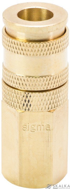 Соединение быстросъемное усиленное Sigma с фиксатором FT 1/4" (латунь) (7021641) На фото Соединение быстросъемное усиленное Sigma с фиксатором FT 1/4" (латунь) (7021641)