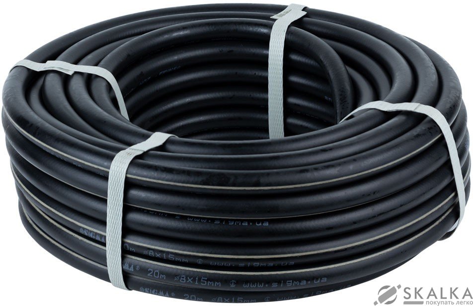 Шланг резиновый армированный высокого давления Sigma в бухте 8×15 мм 20м (7015311) На фото Шланг резиновый армированный высокого давления Sigma в бухте 8×15 мм 20м (7015311)