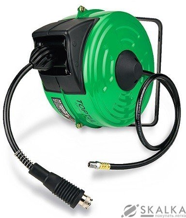 Шланг воздушный на катушке Toptul 20 атм 9.5x13.5 мм 10 м удлинитель пневматический (KHAP1010E) На фото Шланг воздушный на катушке Toptul 20 атм 9.5x13.5 мм 10 м удлинитель пневматический (KHAP1010E)