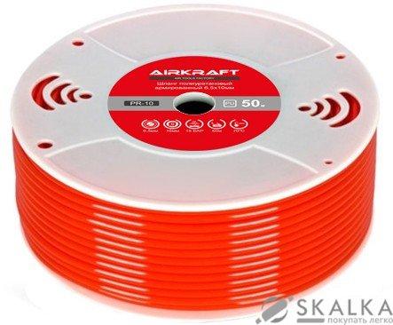 Шланг полиуретановый армированный в бухте Airkraft PR 50 м 6.5х10 мм (PR10) На фото Шланг полиуретановый армированный в бухте Airkraft PR 50 м 6.5х10 мм (PR10)