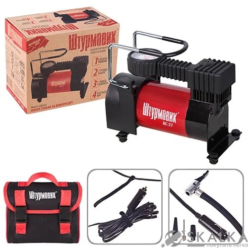 На фото Компрессор Штурмовик 100 psi 12 Amp 35 л/мин (AC-27)