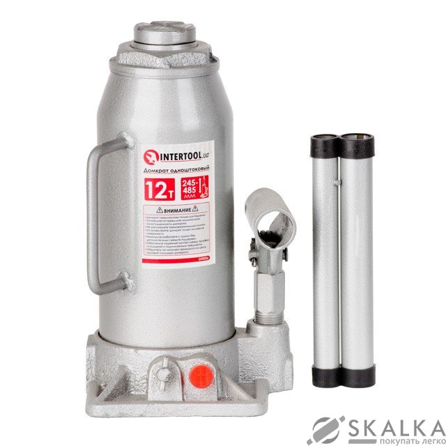 На фото Домкрат Intertool столбик одноштоковый 12 т 245-485 мм (GT0026)