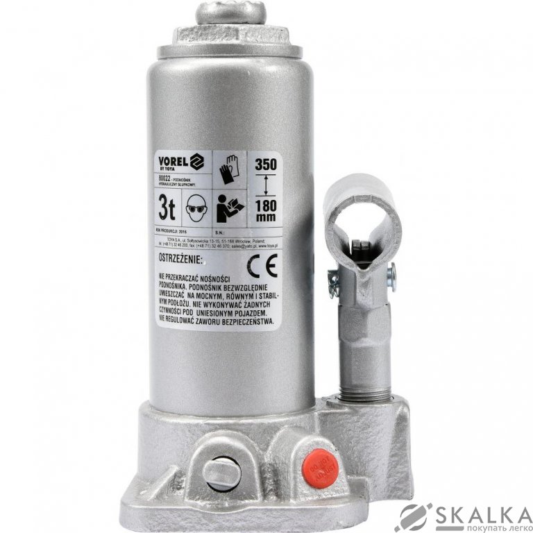На фото Домкрат бутылочный Vorel 3 т 180-350 мм (80022)