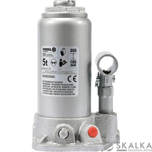 На фото Домкрат бутылочный Vorel 5 т 185-355 мм (80032)