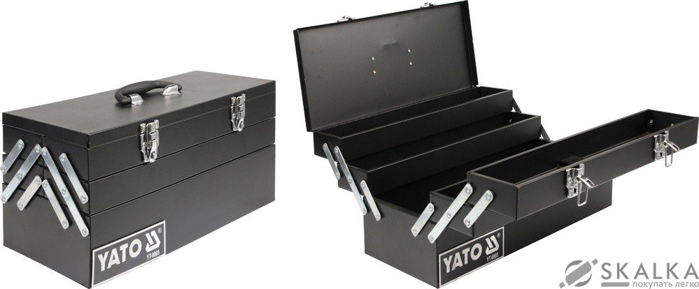 Ящик для инструмента Yato металлический 460х 200х 225 мм (YT-0885) На фото Ящик для инструмента Yato металлический 460х 200х 225 мм (YT-0885)