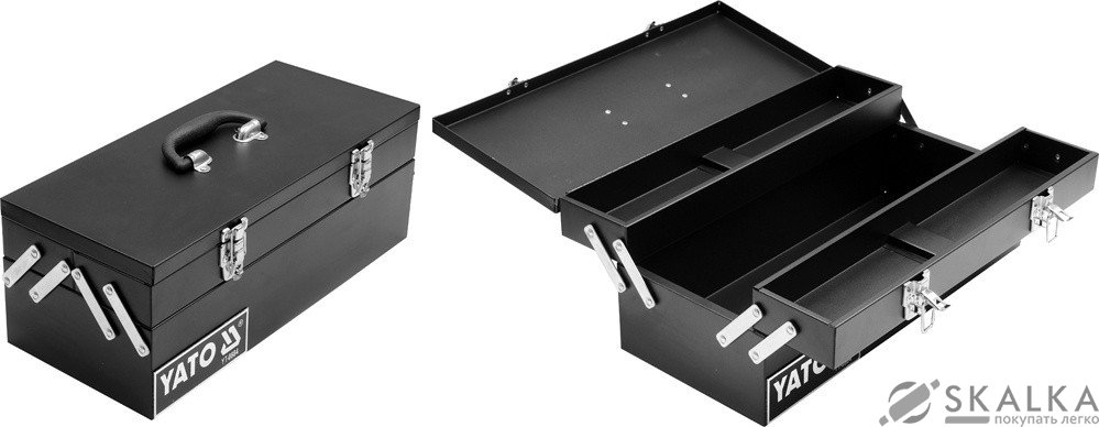 Ящик для инструмента Yato металлический 460х200х180 мм (YT-0884) На фото Ящик для инструмента Yato металлический 460х200х180 мм (YT-0884)