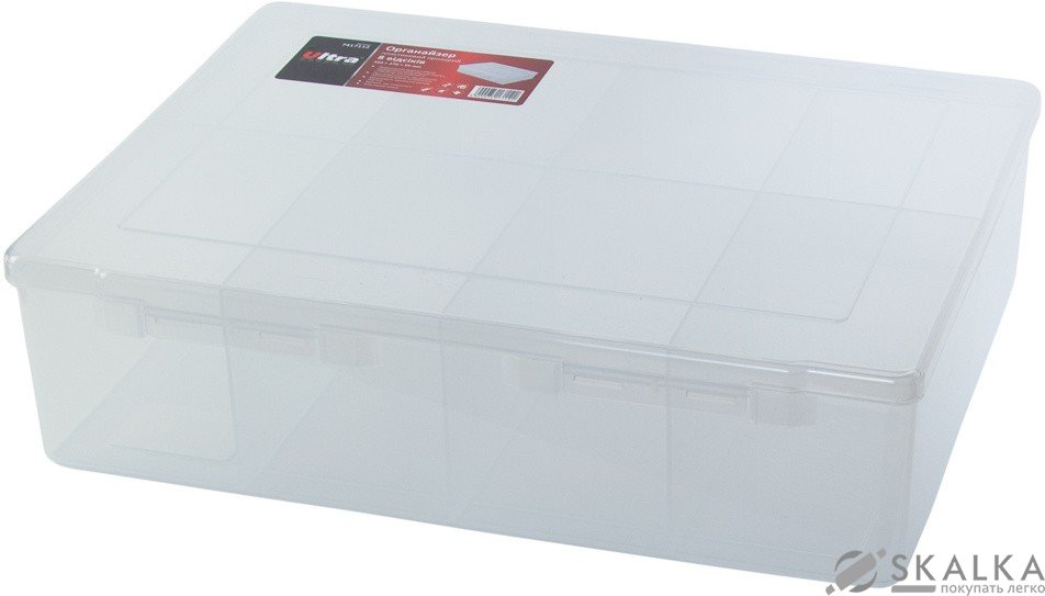 Органайзер пластиковый прозрачный Ultra 8 отсеков 350×270×95 мм (7417112) На фото Органайзер пластиковый прозрачный Ultra 8 отсеков 350×270×95 мм (7417112)