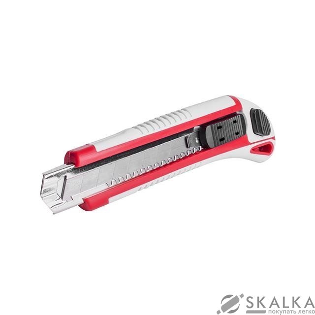 На фото Нож Intertool с 3 лезвиями 18мм противоскользящий корпус (HT-0508)