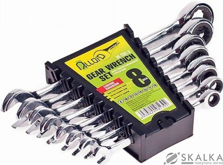 На фото Набор ключей комбинированных Alloid 8 шт трещотка (НК-2081-8)
