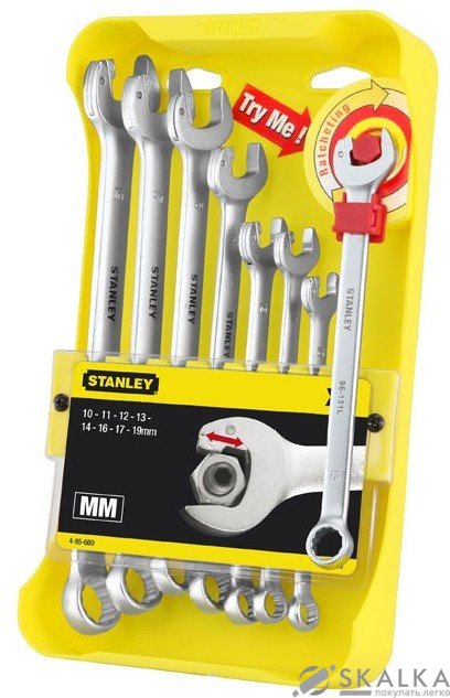 На фото Набор ключей комбинированных Stanley Ratcheting Wrench М10- М19 8 шт (4-95-660)