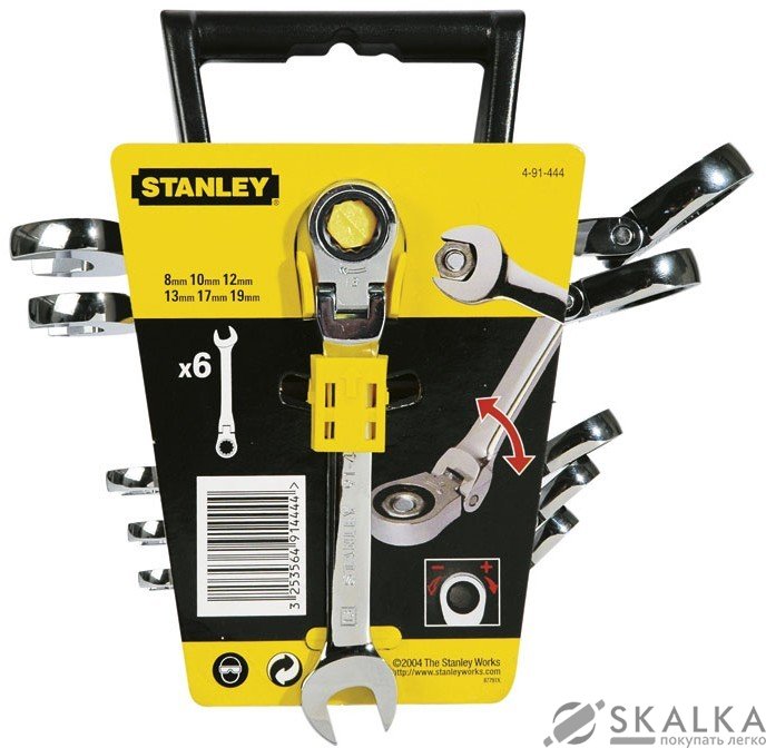 На фото Набор ключей комбинированных Stanley MaxiDrive Plus с трещоткой М8-19 мм 6 шт (4-91-444)