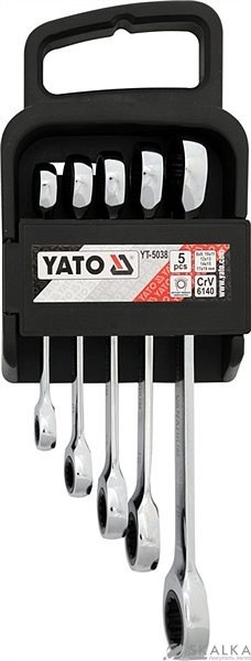 Ключи гаечные Yato с трищоткой 8-19 мм 5 шт (YT-5038) На фото Ключи гаечные Yato с трищоткой 8-19 мм 5 шт (YT-5038)