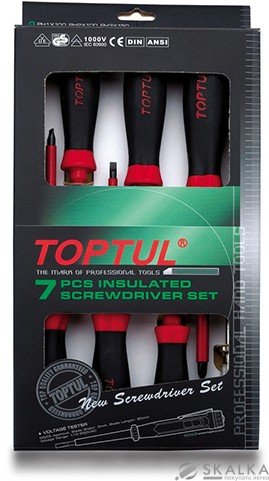 На фото Набор отверток Toptul 1000V 7 шт (GAAE0704)