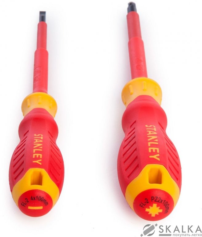 Набор отверток диэлектрических Stanley PZ2, SL4 x 100 мм, VDE до 1000 В, 2 шт (STHT60030-0) На фото Набор отверток диэлектрических Stanley PZ2, SL4 x 100 мм, VDE до 1000 В, 2 шт (STHT60030-0)