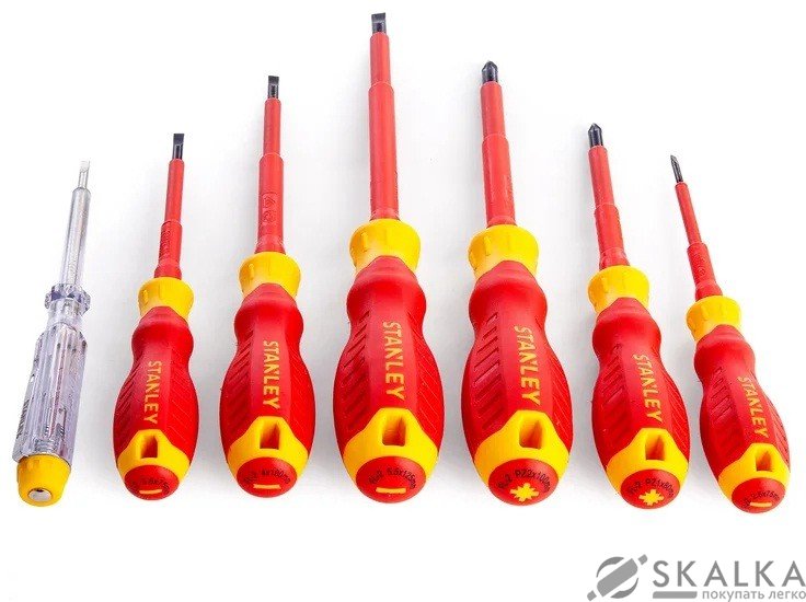 Набор отверток диэлектрических Stanley индикатор, SL, PZ, VDE до 1000 В, 7 шт (STHT60031-0) На фото Набор отверток диэлектрических Stanley индикатор, SL, PZ, VDE до 1000 В, 7 шт (STHT60031-0)