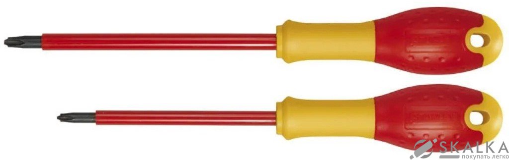 Набор отверток диэлектрических Stanley FatMax VDE до 1000В PH1x100мм PH2x125мм 2 шт (FMHT0-62648) На фото Набор отверток диэлектрических Stanley FatMax VDE до 1000В PH1x100мм PH2x125мм 2 шт (FMHT0-62648)