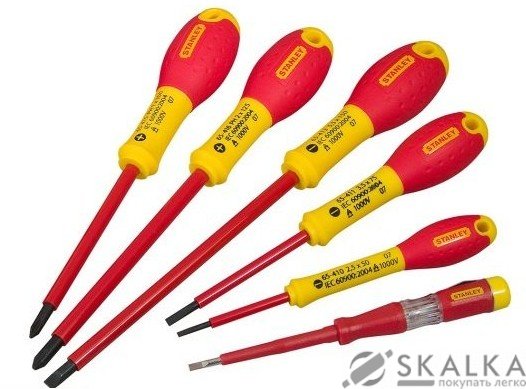 Набор отверток диэлектрических Stanley FatMax индикатор, PH, SL, корпус VDE до 1000V 6 шт (0-65-441) На фото Набор отверток диэлектрических Stanley FatMax индикатор, PH, SL, корпус VDE до 1000V 6 шт (0-65-441)