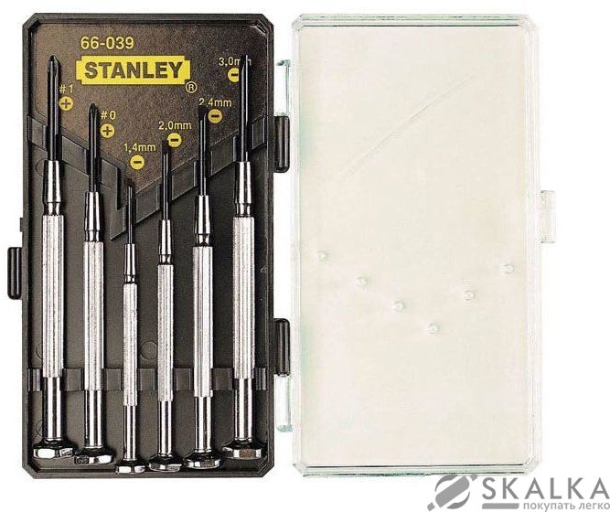 Набор отверток прецизионных Stanley Watchmaker 6 отверток (1-66-039) На фото Набор отверток прецизионных Stanley Watchmaker 6 отверток (1-66-039)