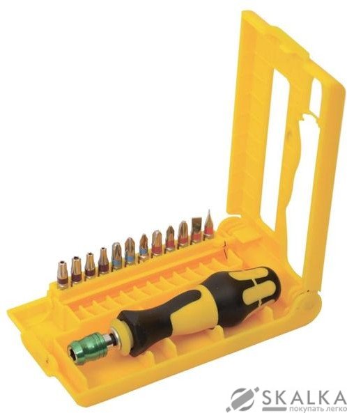 На фото Отвертка в кейсе Mastertool 12 насадок (40-0143)