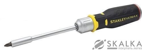 На фото Отвертка реверсивная Stanley FatMax Multibit трещотка, пистолетная ручка, 12 шт (FMHT0-62690)