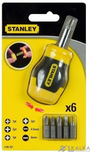 Отвертка держатель насадок HEX 1/4 Multibit Stubby 6 насадок (0-66-357) На фото Отвертка держатель насадок HEX 1/4 Multibit Stubby 6 насадок (0-66-357)