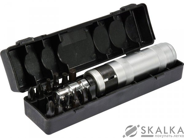 На фото Отвертка ударная Vorel 12 магнитных насадок, адаптер (65124)