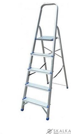 На фото Стремянка алюминиевая Werk LJG305D 5 ступеней (90240)