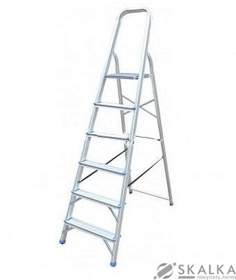 На фото Стремянка алюминиевая Werk LJG306D 6 ступеней (90241)