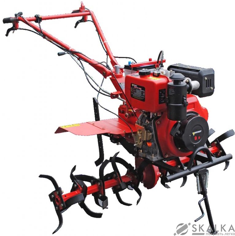 На фото Культиватор дизельный Forte 1350-3 колеса 12", 9 л.с. красный (90056)