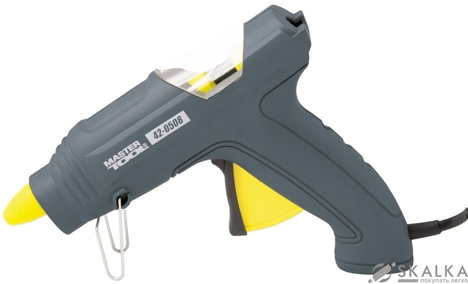 На фото Пистолет клеевой Mastertool 11.2 мм 200 Вт 15-18 г/мин Капля-Стоп (42-0508)