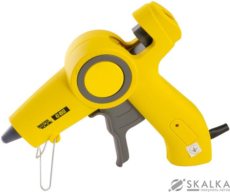 На фото Пистолет клеевой Mastertool 11.2 мм 200 Вт 10 г/мин Капля-Стоп с LED-индикатором (42-0513)