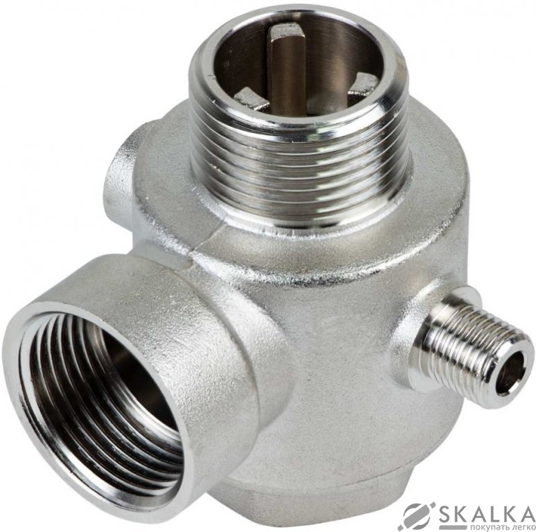 Соединитель пятивыводной + обратный клапан Aquatica 80мм 1”Мx1”Fx1”Fx¼”Mx¼”F Silver 480г (779601) На фото Соединитель пятивыводной + обратный клапан Aquatica 80мм 1”Мx1”Fx1”Fx¼”Mx¼”F Silver 480г (779601)