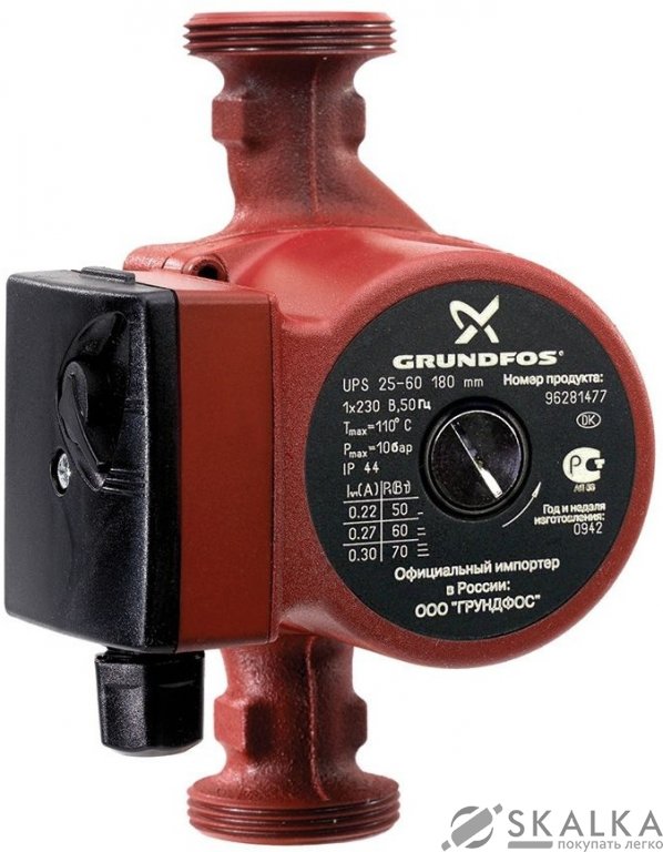 На фото Насос циркуляционный Grundfos UPS25-40 N 180 1x230 (96913060)