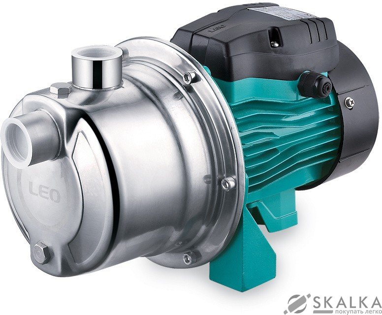 На фото Насос центробежный самовсасывающий Leo3.0 0.9кВт Hmax 48м Qmax 60л/мин нерж (775355)
