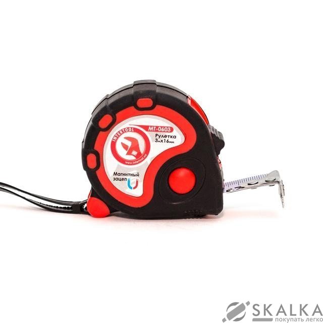 На фото Рулетка Intertool стальная с фиксатором 3м*16мм (MT-0603)