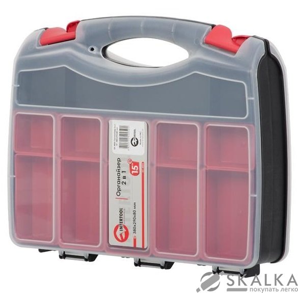 Органайзер пластиковый Intertool 15" 2в1 380x290x80 мм (BX-4005) На фото Органайзер пластиковый Intertool 15" 2в1 380x290x80 мм (BX-4005)