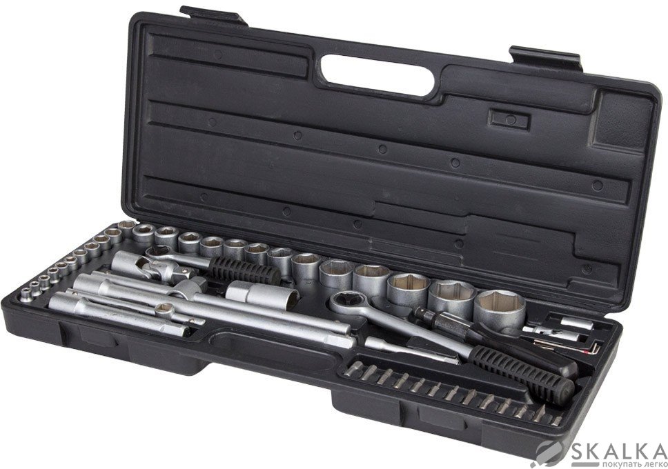На фото Набор насадок торцевых Grad 1/4" 1/2" + аксессуары 51 шт (6003105)
