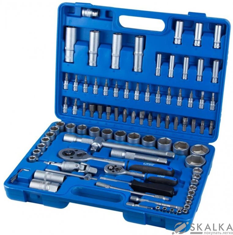 На фото Набор насадок торцевых и биты Grad 1/4" 1/2" 94 шт Start (6003175)