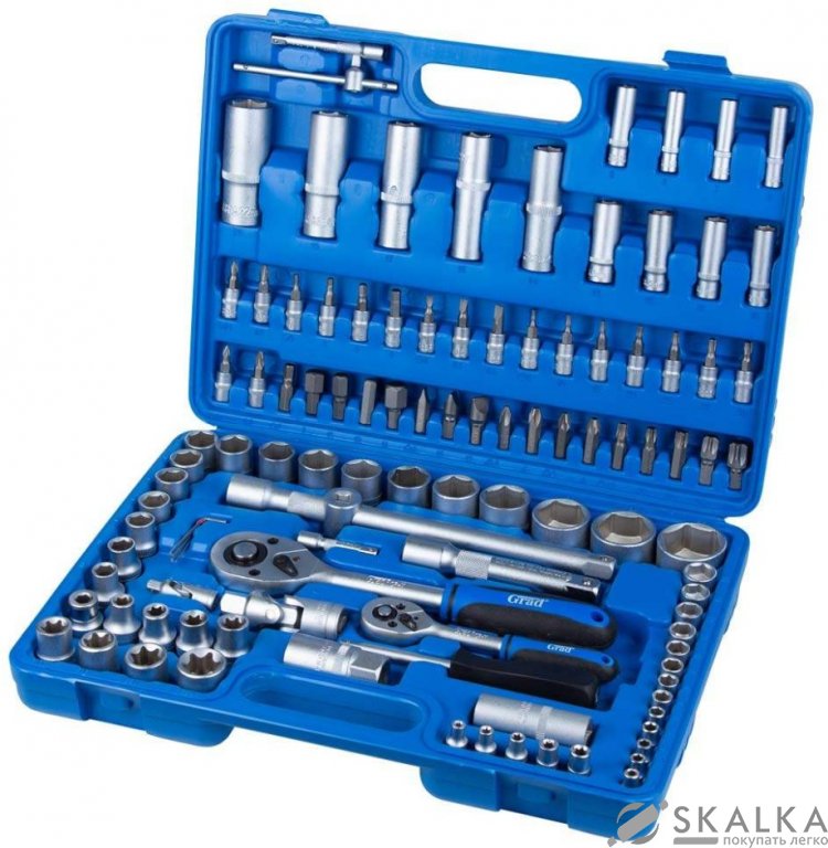 Набор насадок торцевых и биты Grad 1/4" 1/2" 108 шт Start (6003205) На фото Набор насадок торцевых и биты Grad 1/4" 1/2" 108 шт Start (6003205)