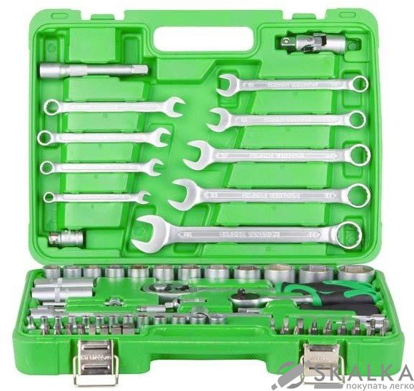 На фото Набор инструментов Intertool 1/2" & 1/4" 82 еденицы Cr-V (ET-6082SP)