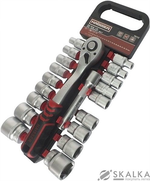На фото Набор насадок торцевых с трещоткой Haisser 1/2" 20 шт (75585)
