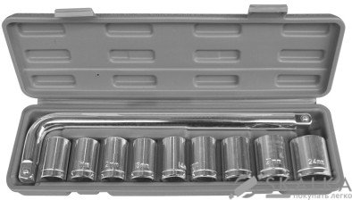 На фото Набор насадок торцевых с трещоткой Свитязь 10 шт (71334)