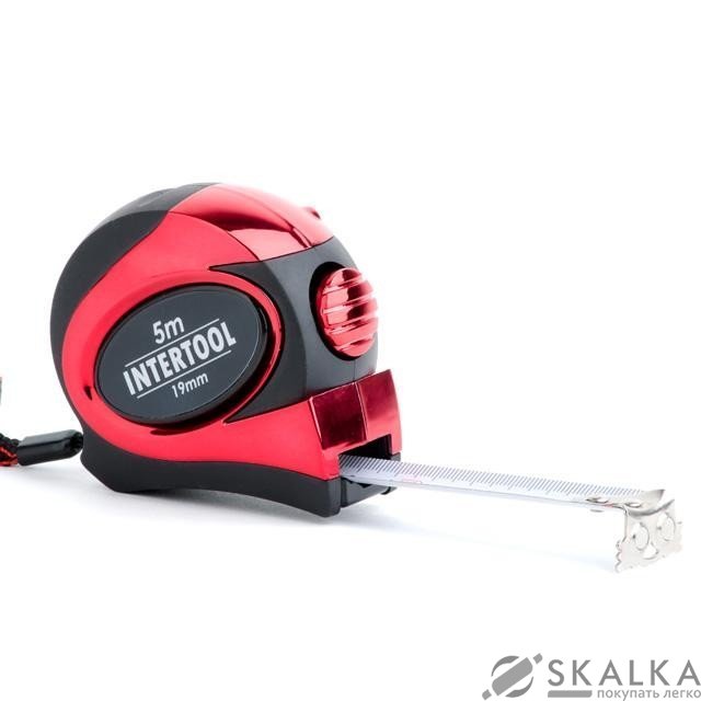 На фото Рулетка Intertool 5м*19мм с автостопом, магнит (MT-0805)